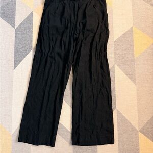 Abercrombie & Fitch Women's Black Wide Leg Linen Pants